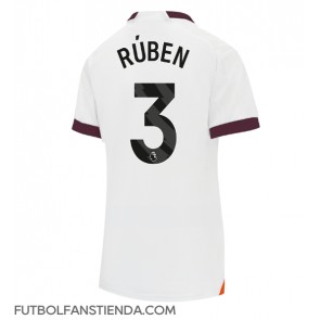 Manchester City Ruben Dias #3 Segunda Equipación Mujer 2023-24 Manga Corta